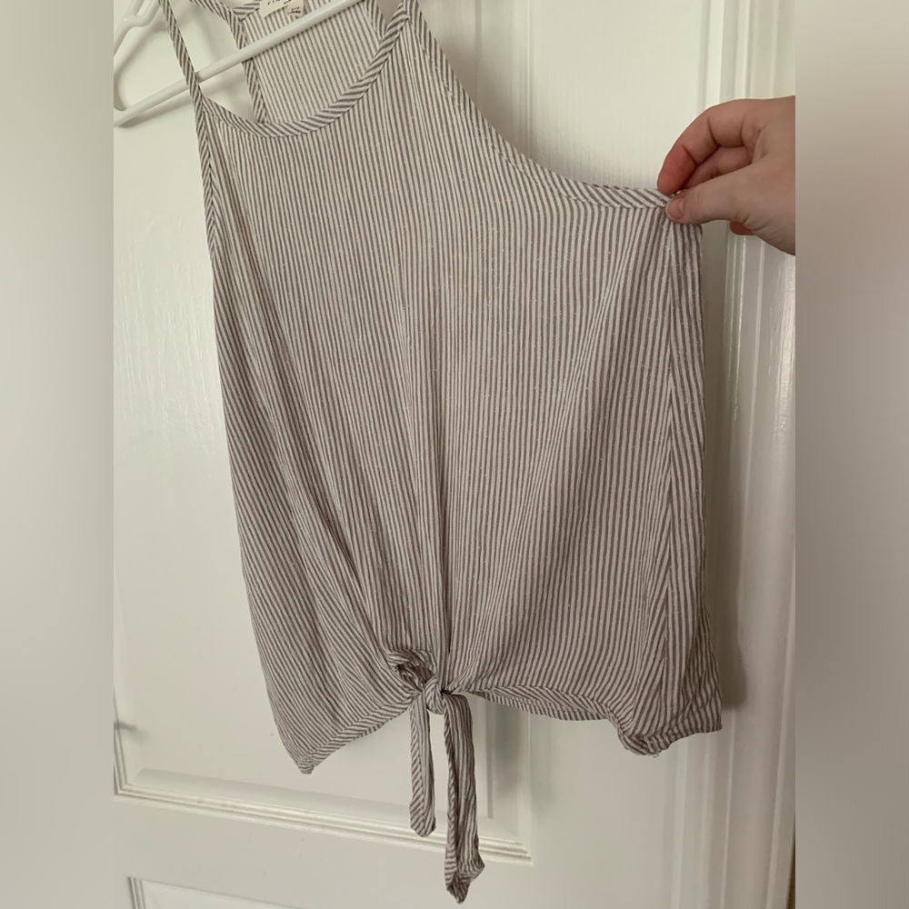 Final Touch Striped Front Tie Top - Picture 3 of 6